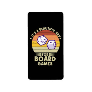 It's A Beautiful Day For Board Games funny gamer Label