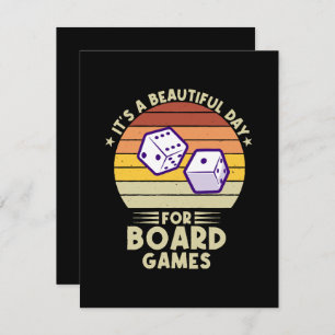 It's A Beautiful Day For Board Games funny gamer RSVP Card