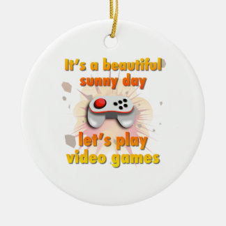 Its a beautiful day - let's play video games ceramic tree decoration