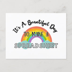 It's A Beautiful Day To Make Spreadsheet Holiday Postcard