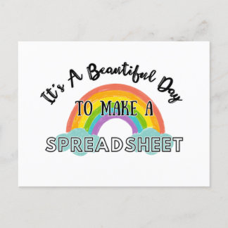 It's A Beautiful Day To Make Spreadsheet Holiday Postcard