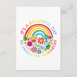 Its A Beautiful Day To Smash The Patriarchy Femini Enclosure Card