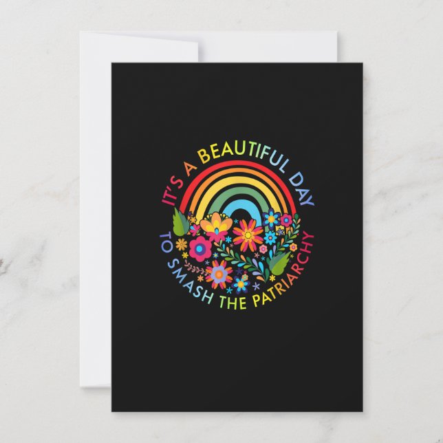 Its A Beautiful Day To Smash The Patriarchy Femini Invitation (Front)