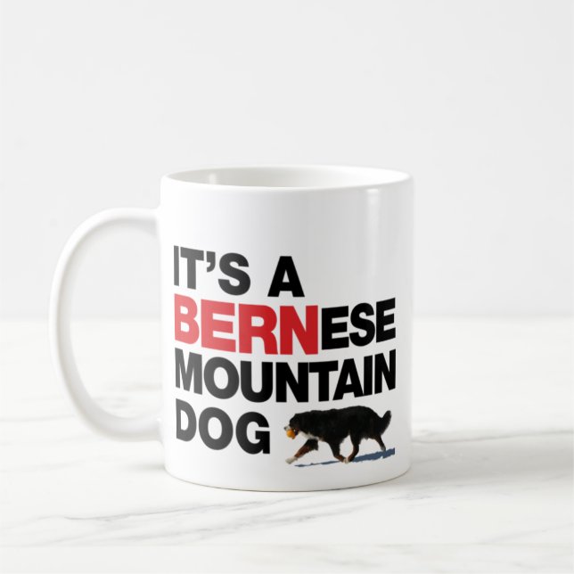 It's a BERNese Mtn Dog, Not a BLACK St Bernard Mug (Left)