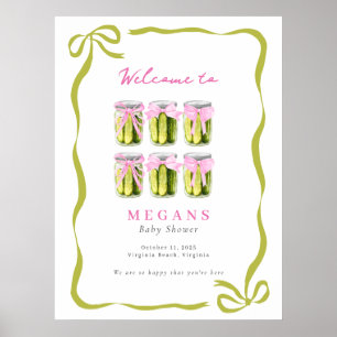 It's a Big Dill - Pickle Pink Coquette Baby Shower Poster