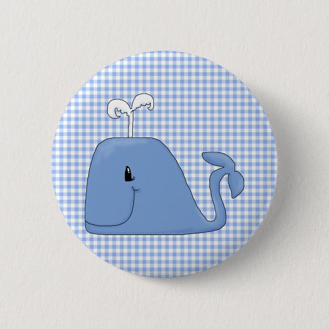 It's a Blue Whale 6 Cm Round Badge (Front)