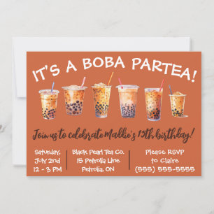 It's a Boba Partea! Kids' Birthday Party Invitation