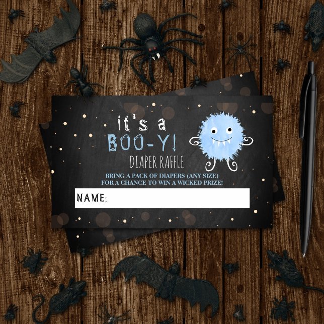 It's A Boo-y! Little Monster Halloween Baby Shower Enclosure Card (Creator Uploaded)