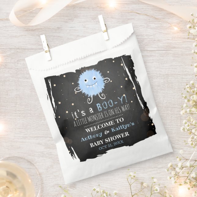 It's A Boo-y! Little Monster Halloween Baby Shower Favour Bag (Clipped)