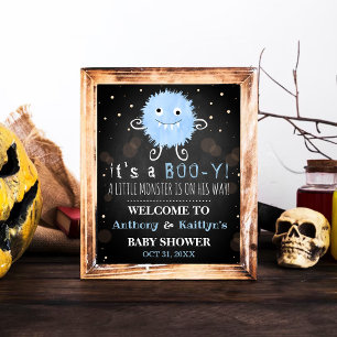 It's A Boo-y! Little Monster Halloween Baby Shower Poster