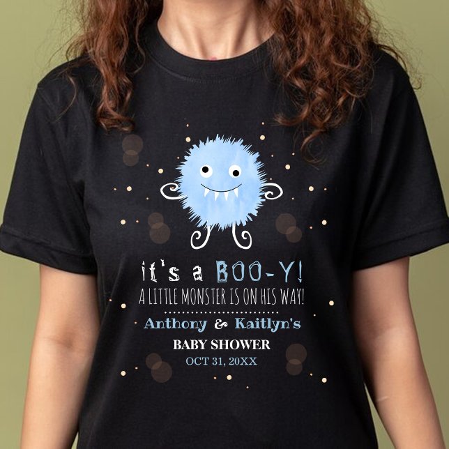 It's A Boo-y! Little Monster Halloween Baby Shower T-Shirt (Creator Uploaded)