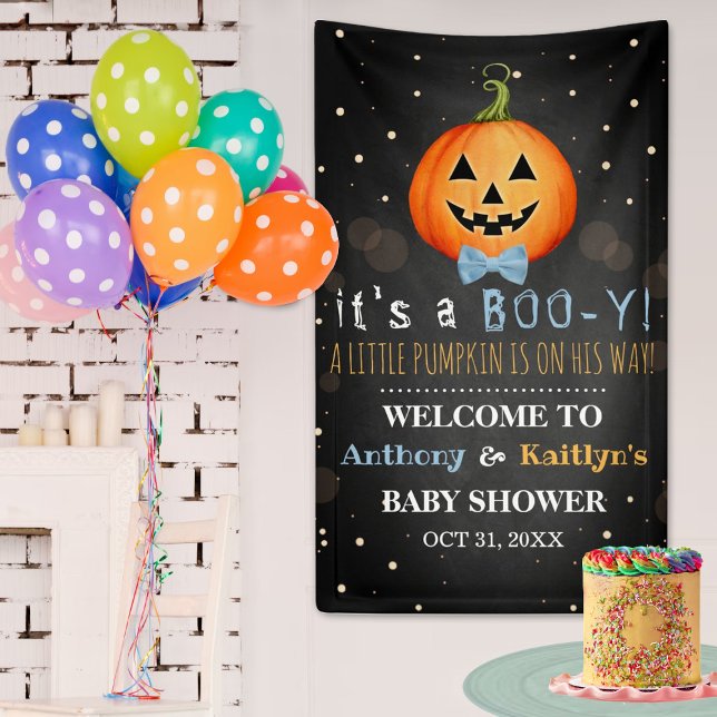 It's A Boo-y! Little Pumpkin Halloween Baby Shower Banner (Creator Uploaded)