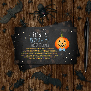 It's A Boo-y! Little Pumpkin Halloween Baby Shower Enclosure Card