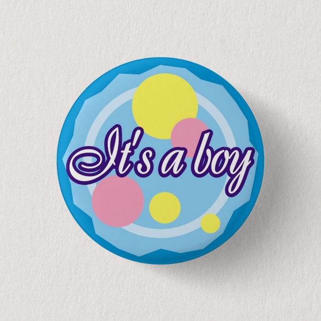 It's A Boy! 3 Cm Round Badge (Front)