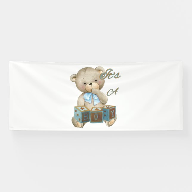 It's A Boy 4x10 Vinyl Banner (Horizontal)