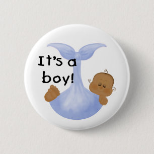 It's a Boy African American 6 Cm Round Badge