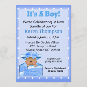 It's a Boy African American Baby Shower Invitation