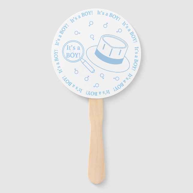 It's a Boy! announcement Hand Fan (Front)