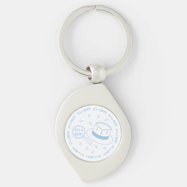 It's a Boy! announcement Key Ring (Front)
