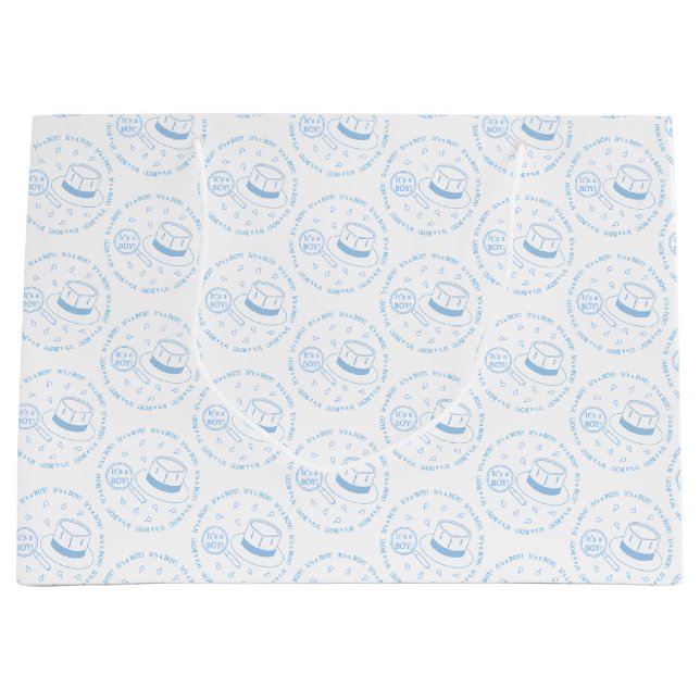 It's a Boy! announcement Large Gift Bag (Front)