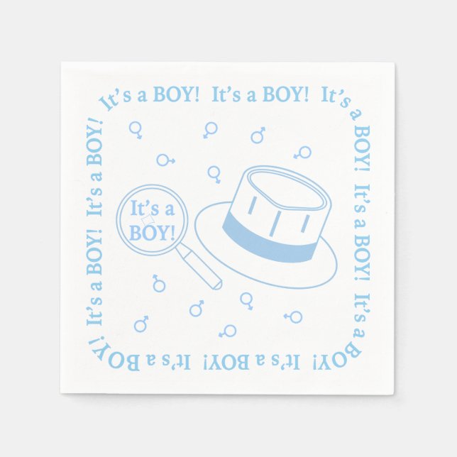It's a Boy! announcement Napkin (Front)