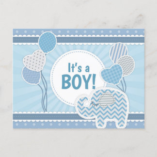 It's A Boy Announcement Postcard