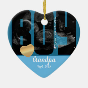 It's a Boy Announcement - Sonogram with DIY Text Ceramic Ornament