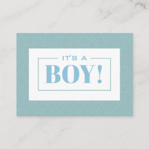 It's a boy baby blue floral design pastel colour business card