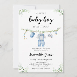 It's a Boy Baby Clothes Baby Shower Invitation