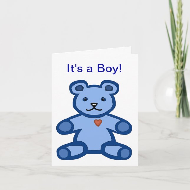 It's a boy - baby congratulations and welcome card (Front)