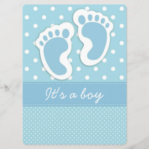 It's a Boy Baby Footprints Invitation