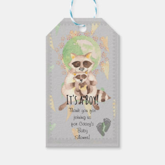 It's a Boy! Baby Racoon Gift Tag