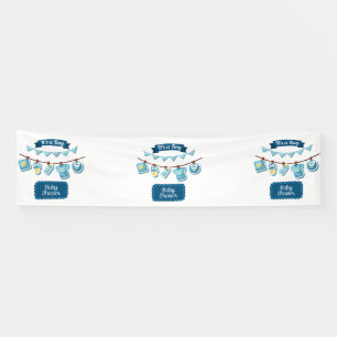 Its A Boy Baby Shower 2.5x10 Vinyl Banner