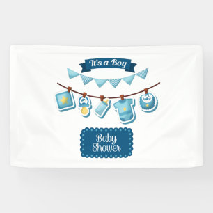 It's A Boy Baby Shower 2.5x4 Vinyl Banner