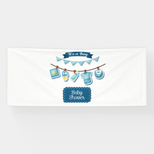 It's A Boy Baby Shower 2.5x6 Vinyl Banner