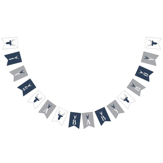 It's A Boy Baby Shower Banner, Deer Bunting (All)