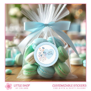 It's a Boy Baby Shower Birth Announcement Classic Round Sticker