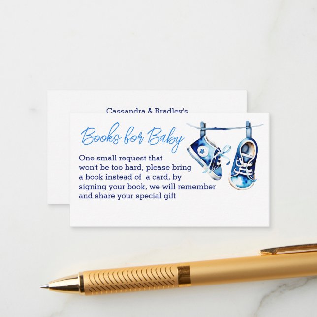 It's a boy baby shower books for baby enclosure card (Front/Back In Situ)