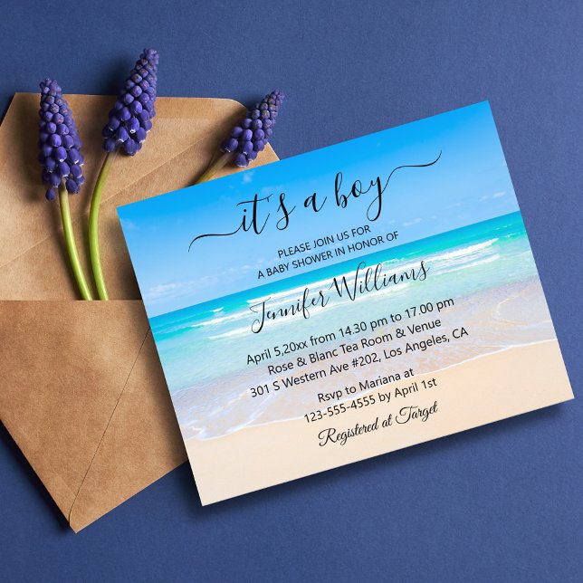 its a boy, baby shower,chic photo invitation beach flyer (Creator Uploaded)