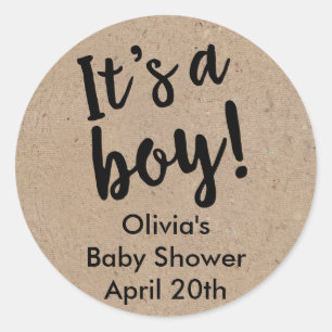 It's A Boy Baby Shower Favour Tag Kraft