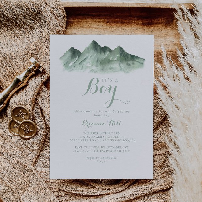  It's A Boy Baby Shower Green Mountain Country  Invitation (Creator Uploaded)