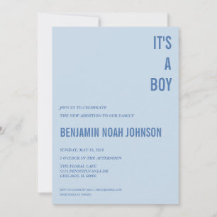 It's a BOY Baby Shower Invitation