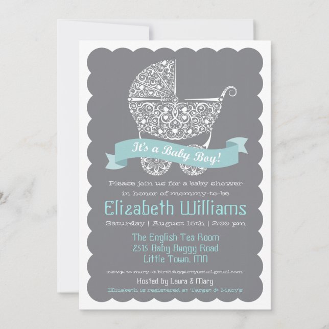It's a Boy Baby Shower Invitation (Front)
