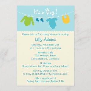It's A Boy Baby Shower Invitation
