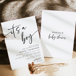 It's a Boy Baby Shower Invitation Modern Minimal
