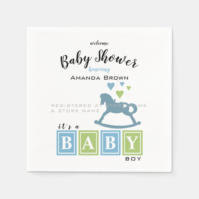 It's a Boy Baby Shower Napkin (Front)