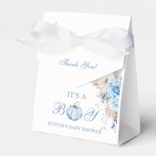 It's a Boy Baby Shower Pumpkin Favour Box (Front Side)