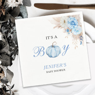It's a Boy Baby Shower Pumpkin Napkin