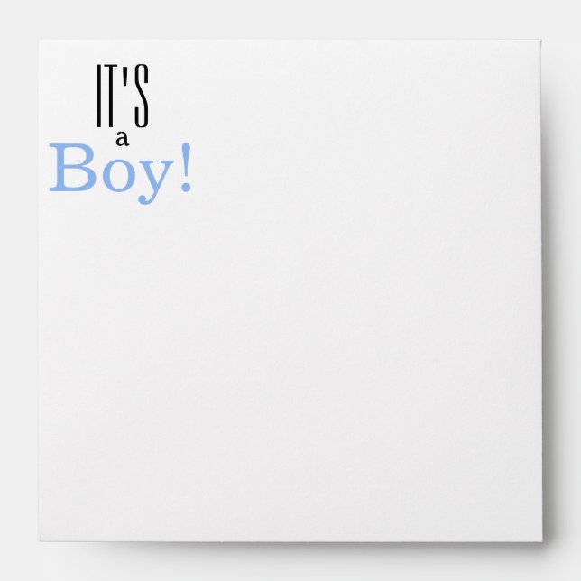It's a Boy! Baby Shower Return Address Printed Envelope (Front)