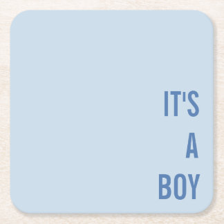 It's a Boy Baby Shower Square Paper Coaster